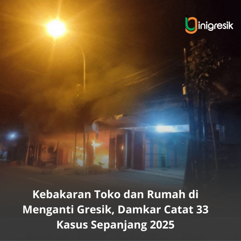 Kebakaran Toko dan Rumah di Menganti Gresik, Damkar Catat 33 Kasus Sepanjang 2025