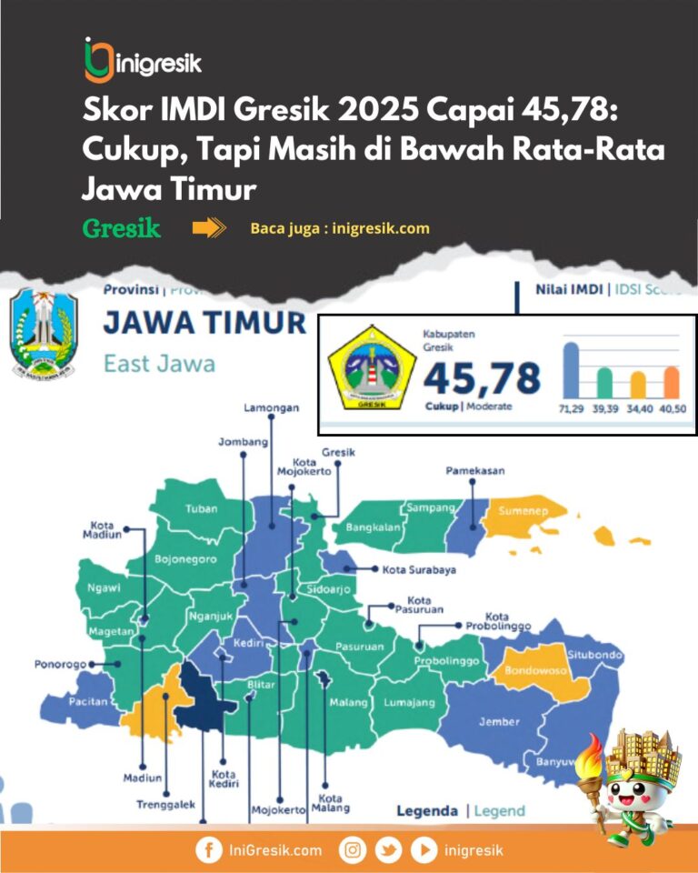Skor IMDI Gresik 2025 Capai 45,78: Cukup, Tapi Masih di Bawah Rata-Rata Jawa Timur