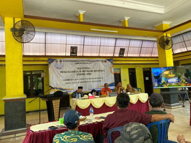 BPBD Gresik Bentuk Desa Tangguh Bencana di Domas Menganti, Warga Didorong Siaga Hadapi Risiko Alam