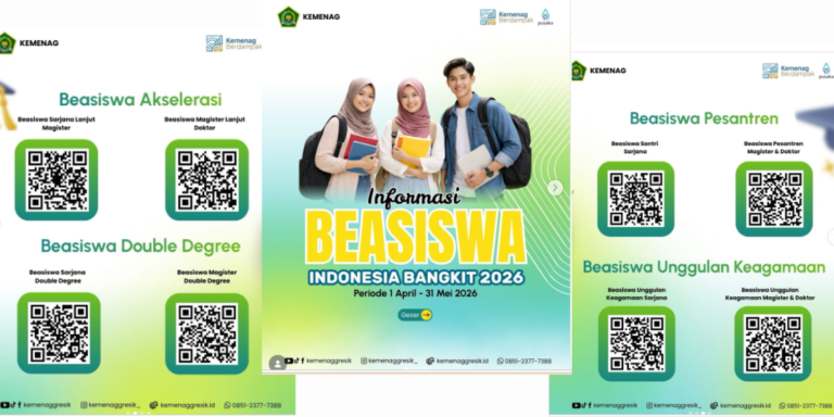Beasiswa Indonesia Bangkit 2026 Dibuka hingga 31 Mei, Kemenag Tawarkan Program S1–S3 dan Double Degree